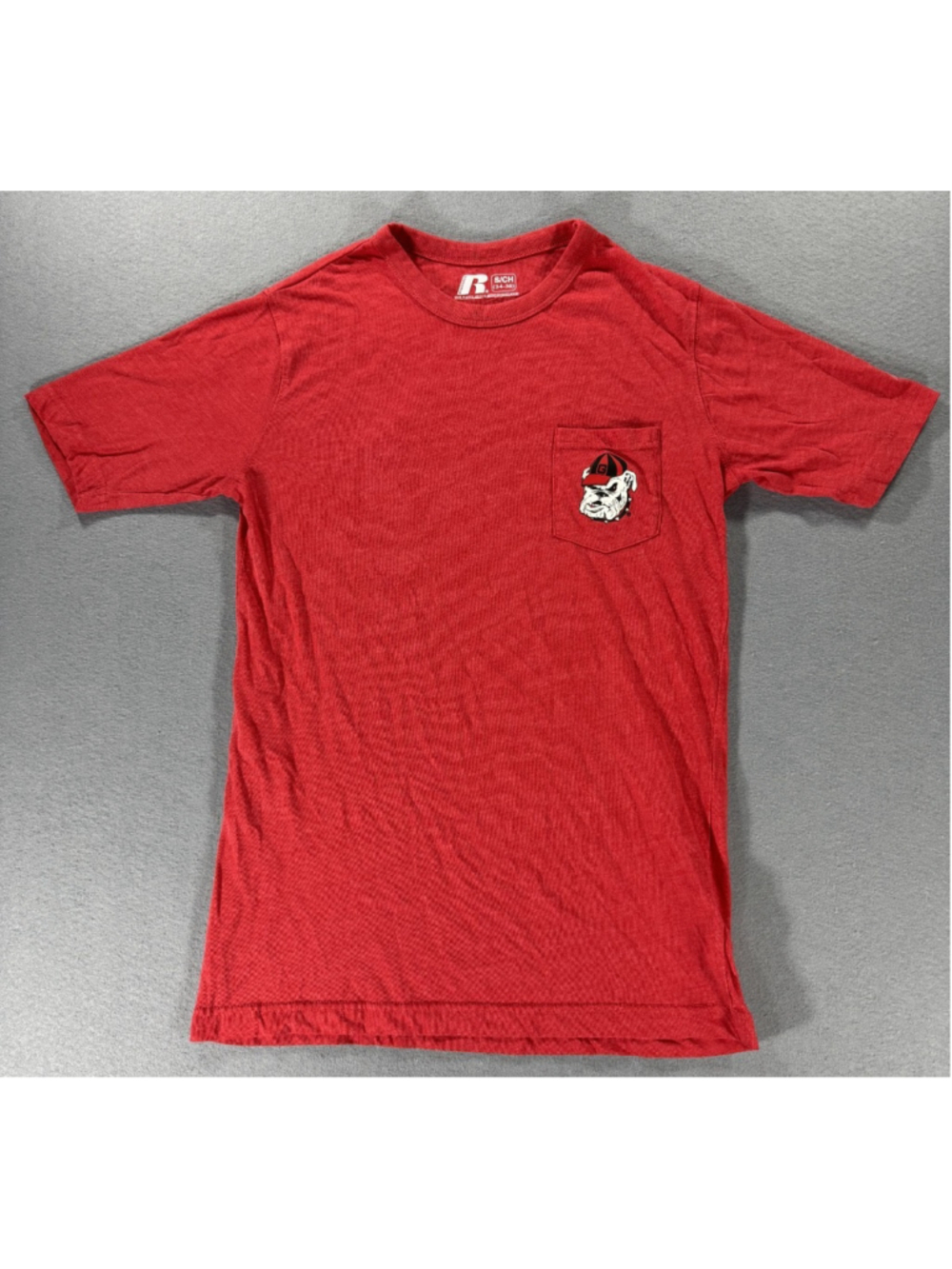 Russell Athletic Georgia Bulldogs Men's Small Red Pocket T-Shirt UGA Football